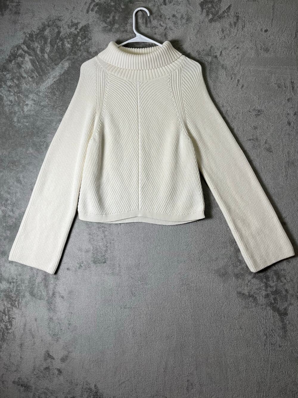 Maeve Carys Mock Neck Sweater Knit Boxy Pullover Sweater Women's Large Wool